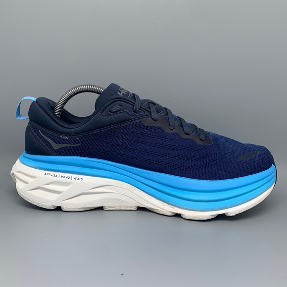 Hoka One Bondi 8 Blue Road Running Shoes Mens 9.5D - Picture 7 of 10